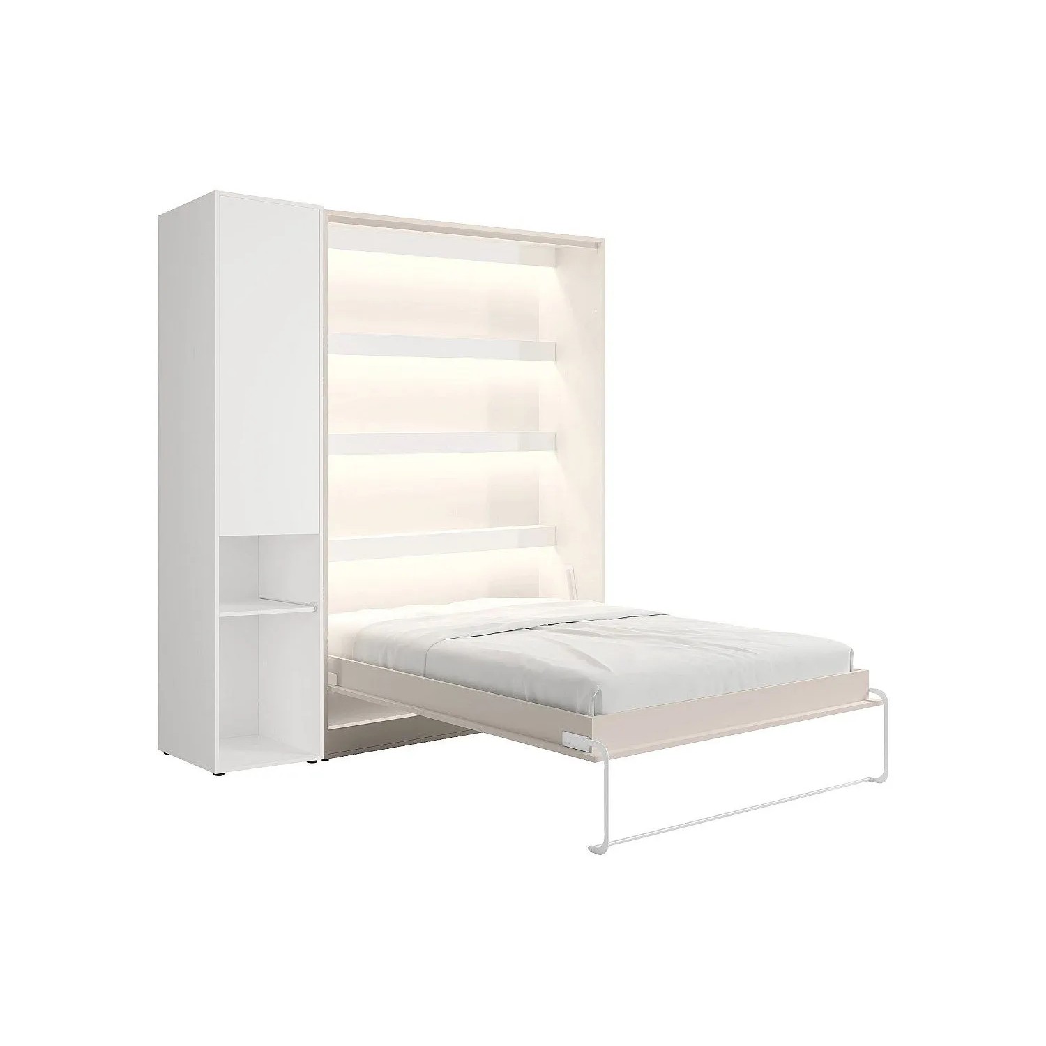 Vente-unique Schrankbett Rapili Beige  Weiß 209 cm
