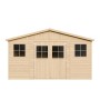 Timbela Holz-Gartenhaus M331+M331G, 11,91 m², mit Fenstern und Boden.