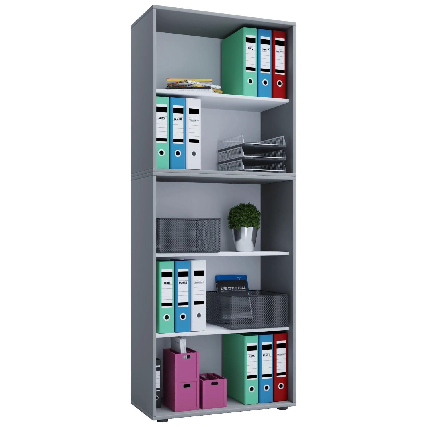 VCM Büroregal & Bücherregal Lona Grau
