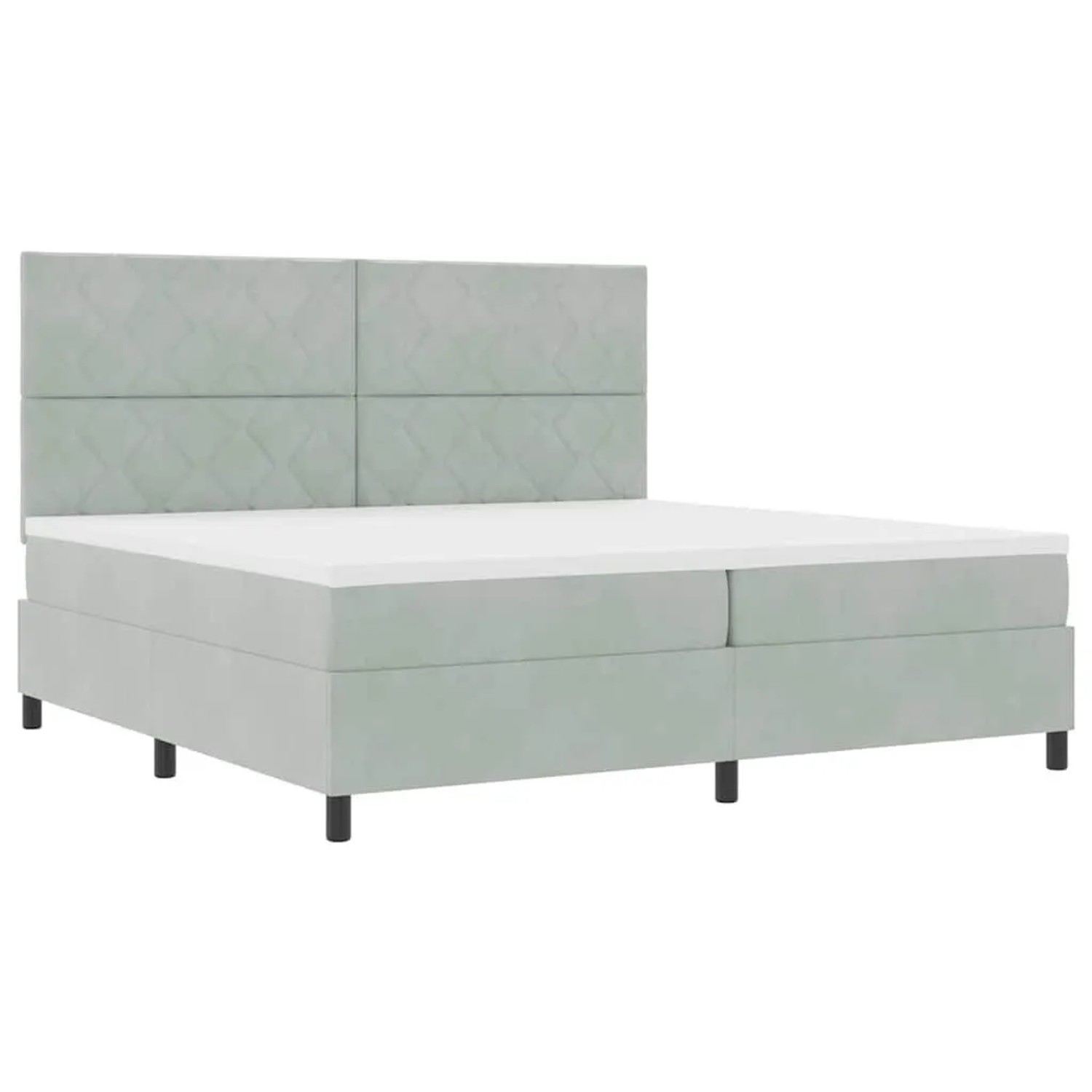 vidaXL Boxspringbett mit Matratze Hellgrau 200 x 200 cm Samt 3339920 günstig online kaufen