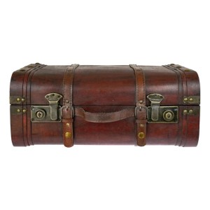 HMF 6412-145 Schatztruhe Schatzkiste Holztruhe Vintage Koffer 45 x 30 x 20 cm Peru