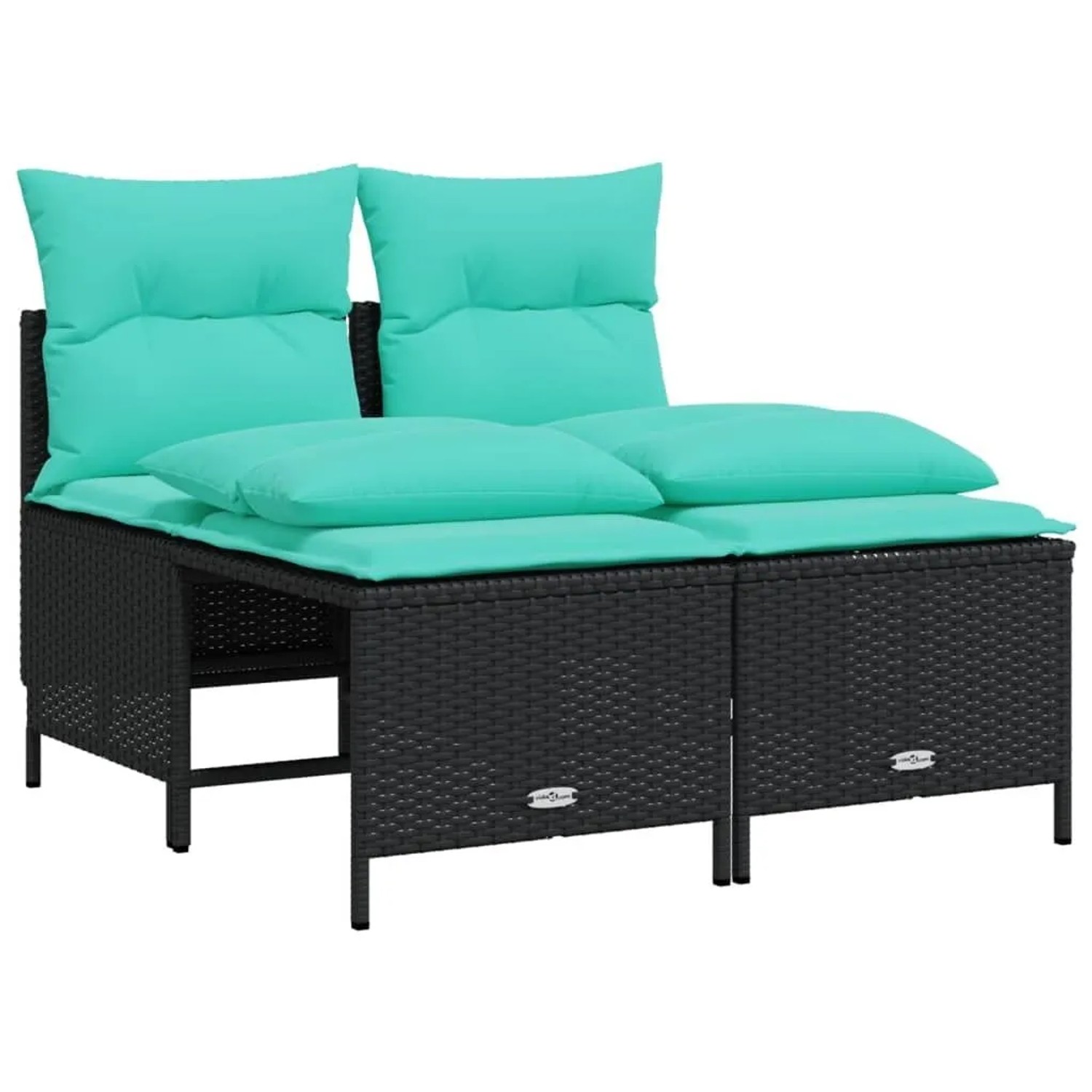 vidaXL 4-Tlg Gartensofa-Set mit Kissen Schwarz Polyrattan 368379 günstig online kaufen