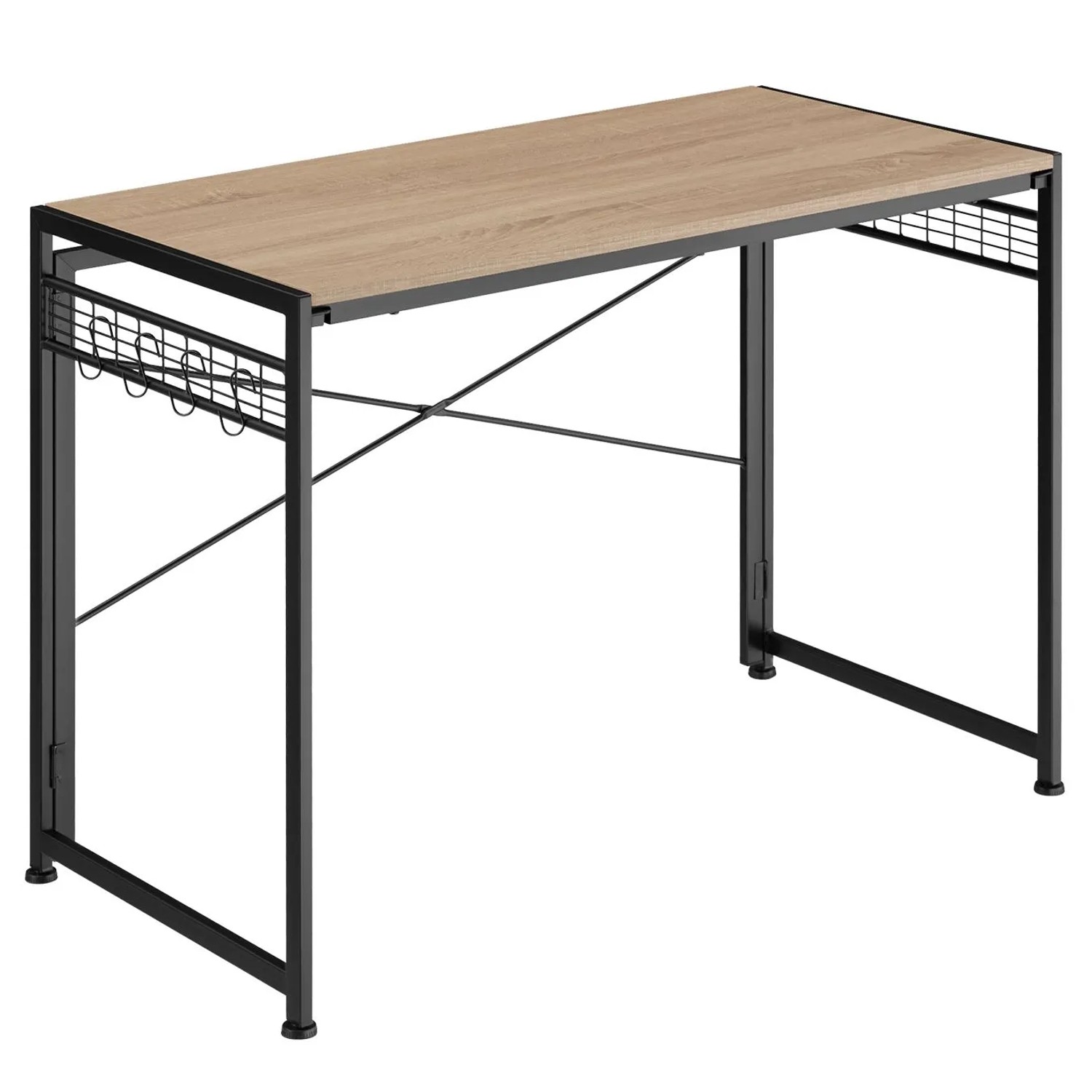 Tectake Schreibtisch Paterson Industrial Style Holz und Stahl  102 x 51 x 77 cm Industrial Holz Hell  Eiche Sonoma