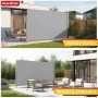 Floordirekt Seitenmarkise, ausziehbar, hellgrau, 160x450 cm, für Terrasse & Balkon.