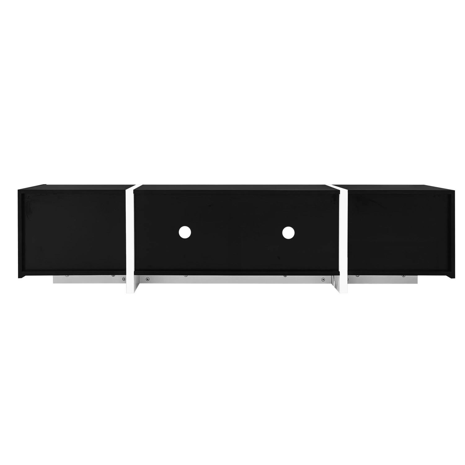 okwish TV Schrank mit Schubladen Türen Stauraum 170x30x39cm Hochglanz Schwarz