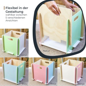 HMF 3740-32CM-80 Aufbewahrungsbox Holz Zusammenstecken 32cm Mehrfarbig