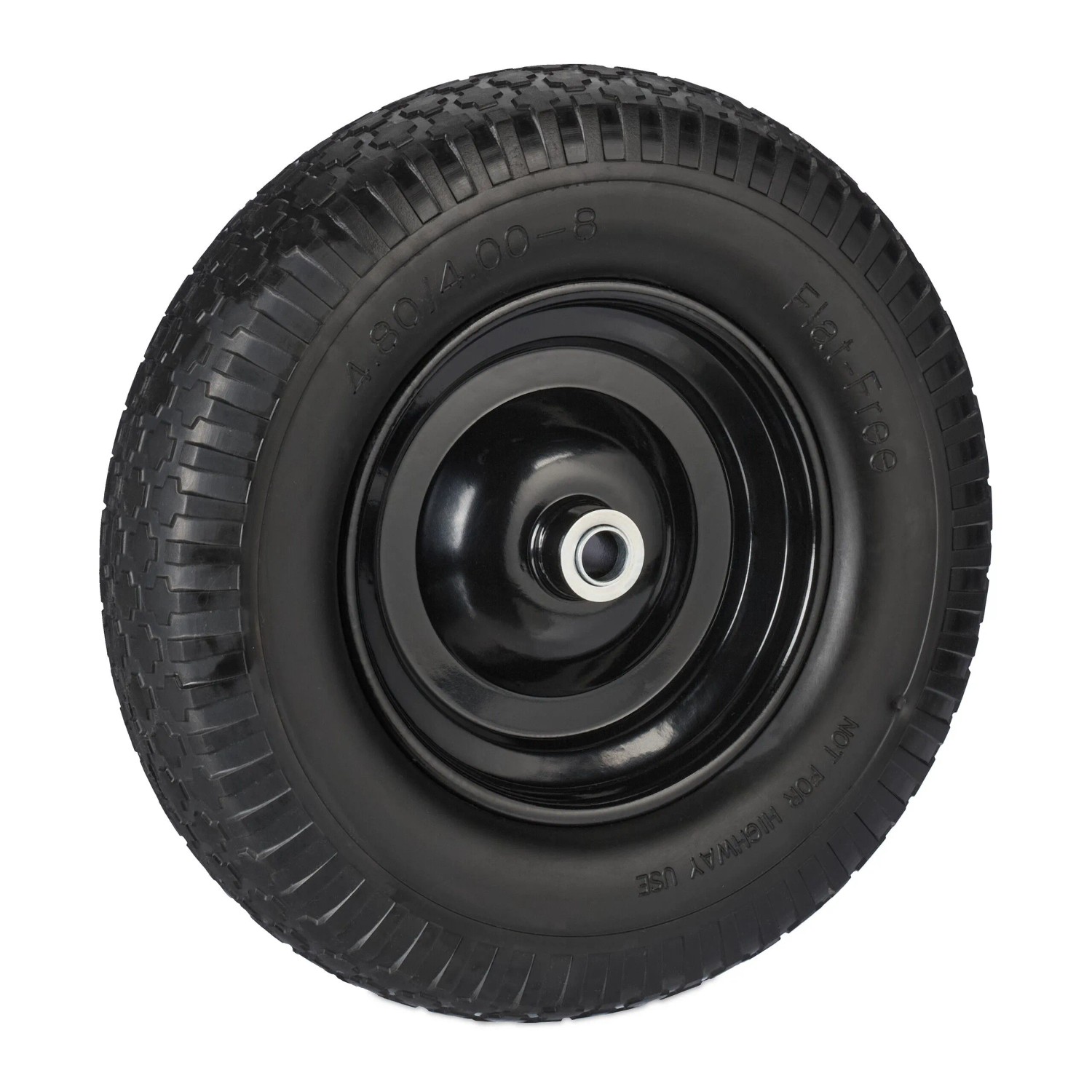 Relaxdays Schubkarrenrad 4.00-8 Vollgummi Stahl Schwarz Pannensicher 39 cm x 9 cm 2,1 kg