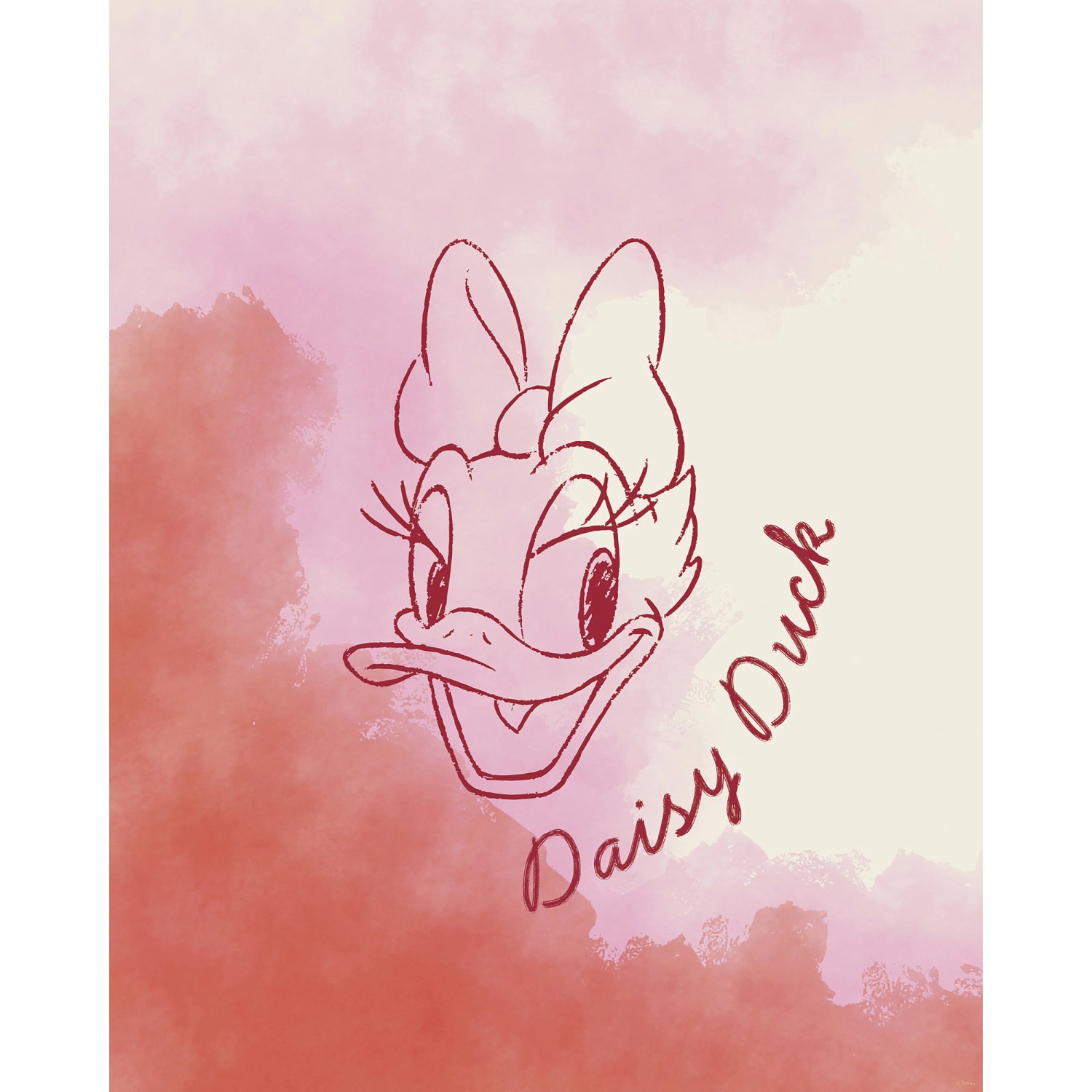 Komar Wandbild Disney Daisy Duck Watercolours 40 cm x 50 cm Rosa günstig online kaufen