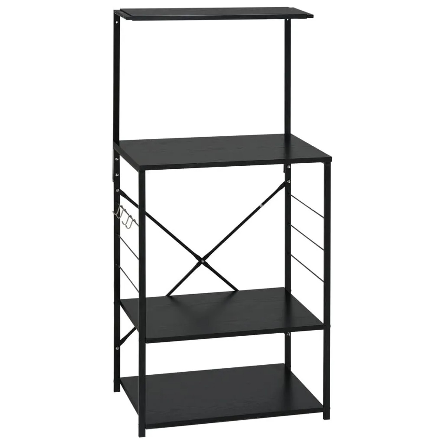 vidaXL Mikrowellenregal Schwarz 60x39,6x123 cm Holzwerkstoff 288238