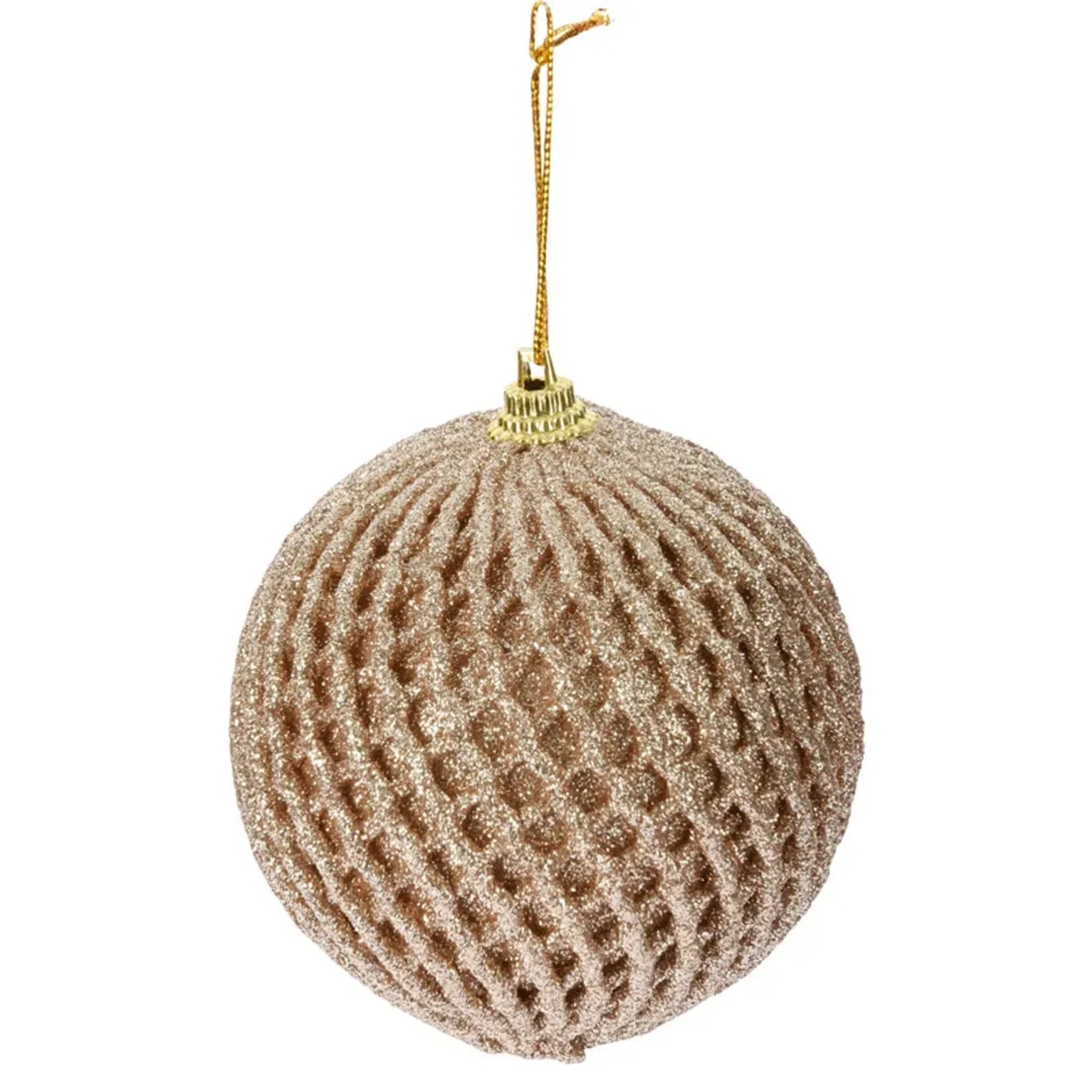 Weihnachtskugel Glitzer Ø 8 cm Gold