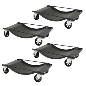 4er Set TRUTZHOLM Rangierhilfen für PKW, Rangierschalen mit Rollen für Werkstatt und Garage.