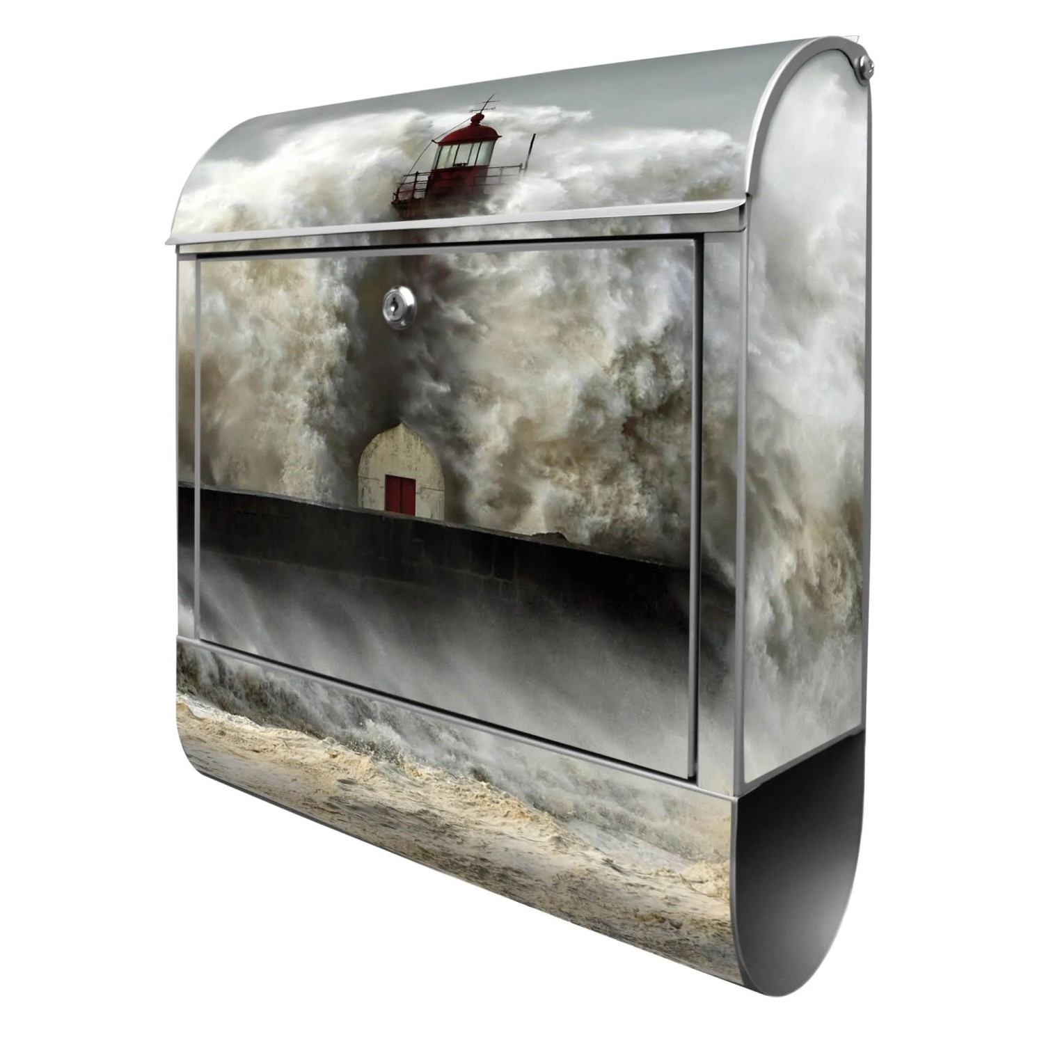 Banjado Design Briefkasten Silber Pulverbeschichtet 39x47x14cm 2 Schlüssel günstig online kaufen