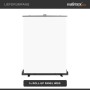 Walimex Pro Roll-Up Panel, weißer Fotohintergrund 155x200cm, ausziehbar mit schwarzem Standfuß für Fotostudio.