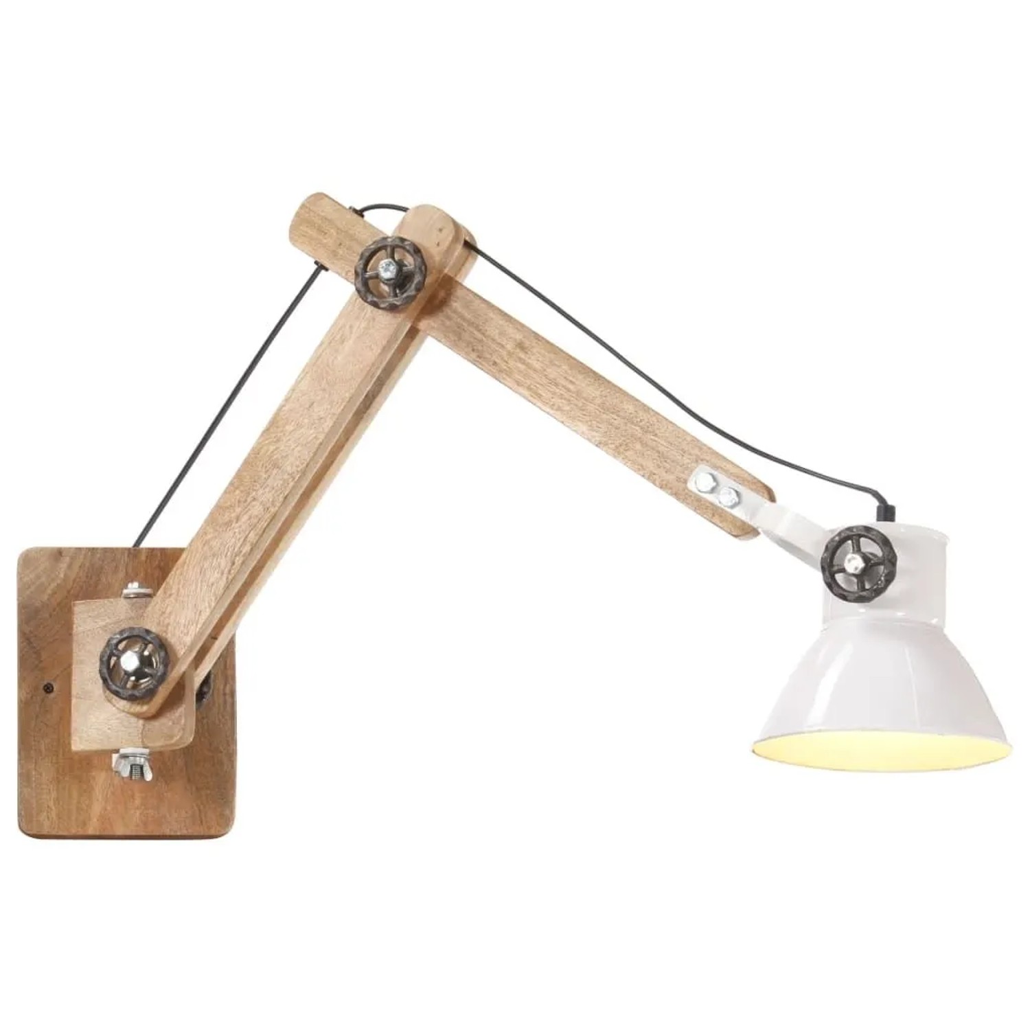 vidaXL Wandleuchte Industrie-Stil Weiß Rund E27 320578