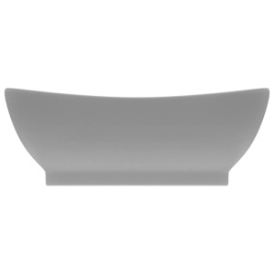 vidaXL Luxus-Waschbecken Überlauf Matt Hellgrau 58,5x39cm Keramik 146938
