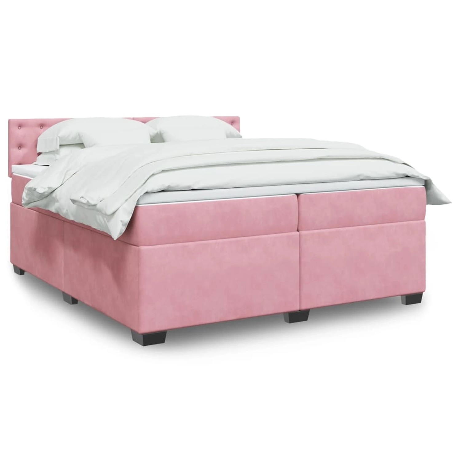 vidaXL Boxspringbett mit Matratze Rosa 200x200 cm Samt 3288719 günstig online kaufen