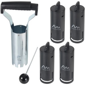 Gardigo Wühlmausfalle All-In 4er-Set mit Gang-Finder und Lochstanze.