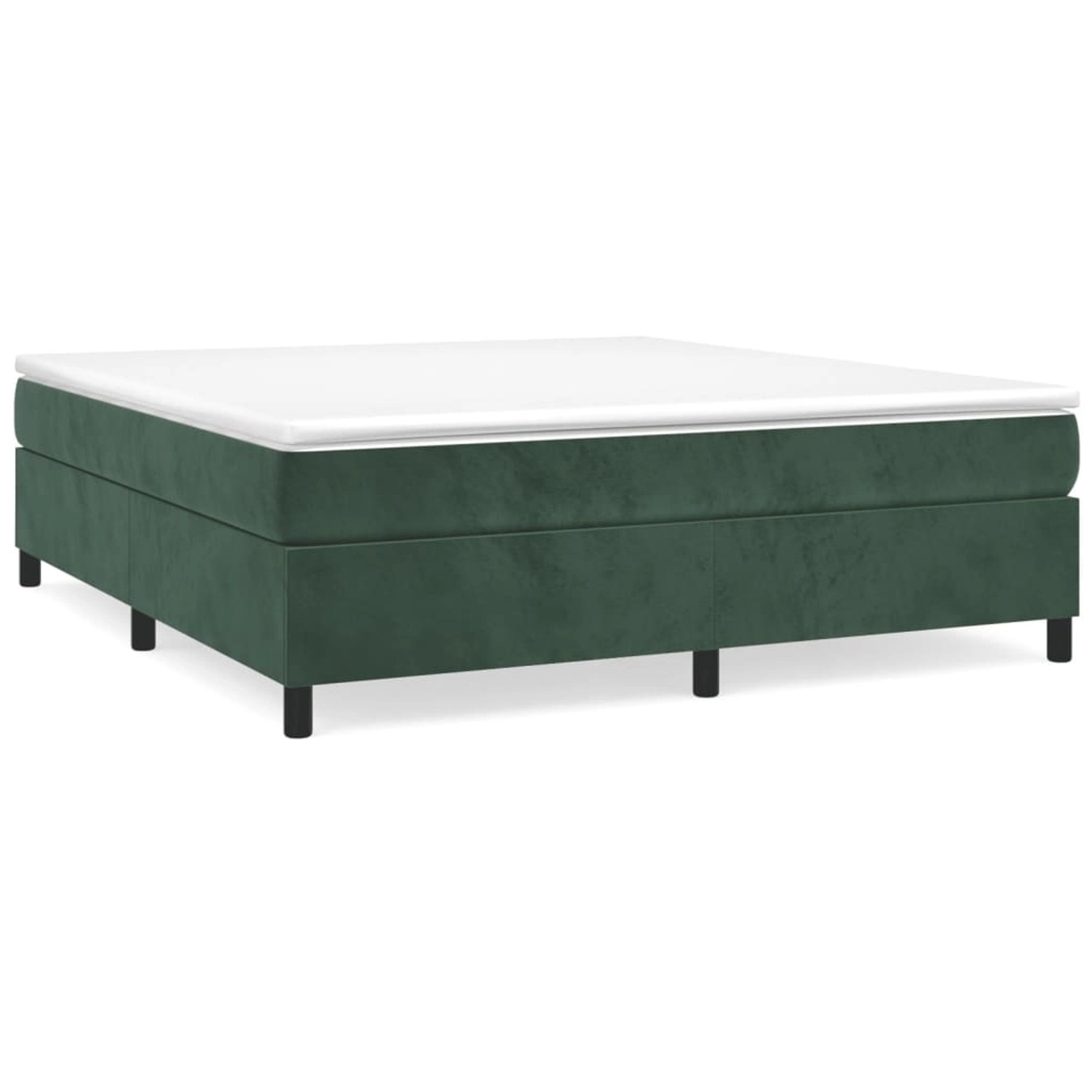 vidaXL Boxspringbett mit Matratze Dunkelgrün 160x200 cm Samt 3144690 günstig online kaufen