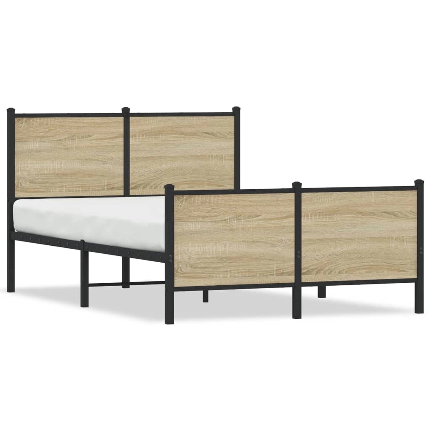 vidaXL Metallbett ohne Matratze Sonoma-Eiche 120x200 cm 4007732 günstig online kaufen