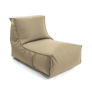 Beiger mokebo Sitzsack Sundowner für Kinder und Erwachsene, ideal für Garten oder Balkon.