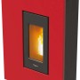PEGASO Pelletofen Madison, Stahl Bordeaux, 5,3 kW. Moderner Ofen mit Automatik für gemütliche Wärme.
