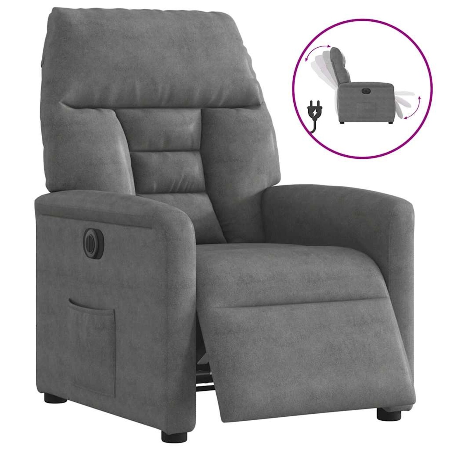 vidaXL Relaxsessel Elektrisch Dunkelgrau Mikrofasergewebe 3303075 günstig online kaufen