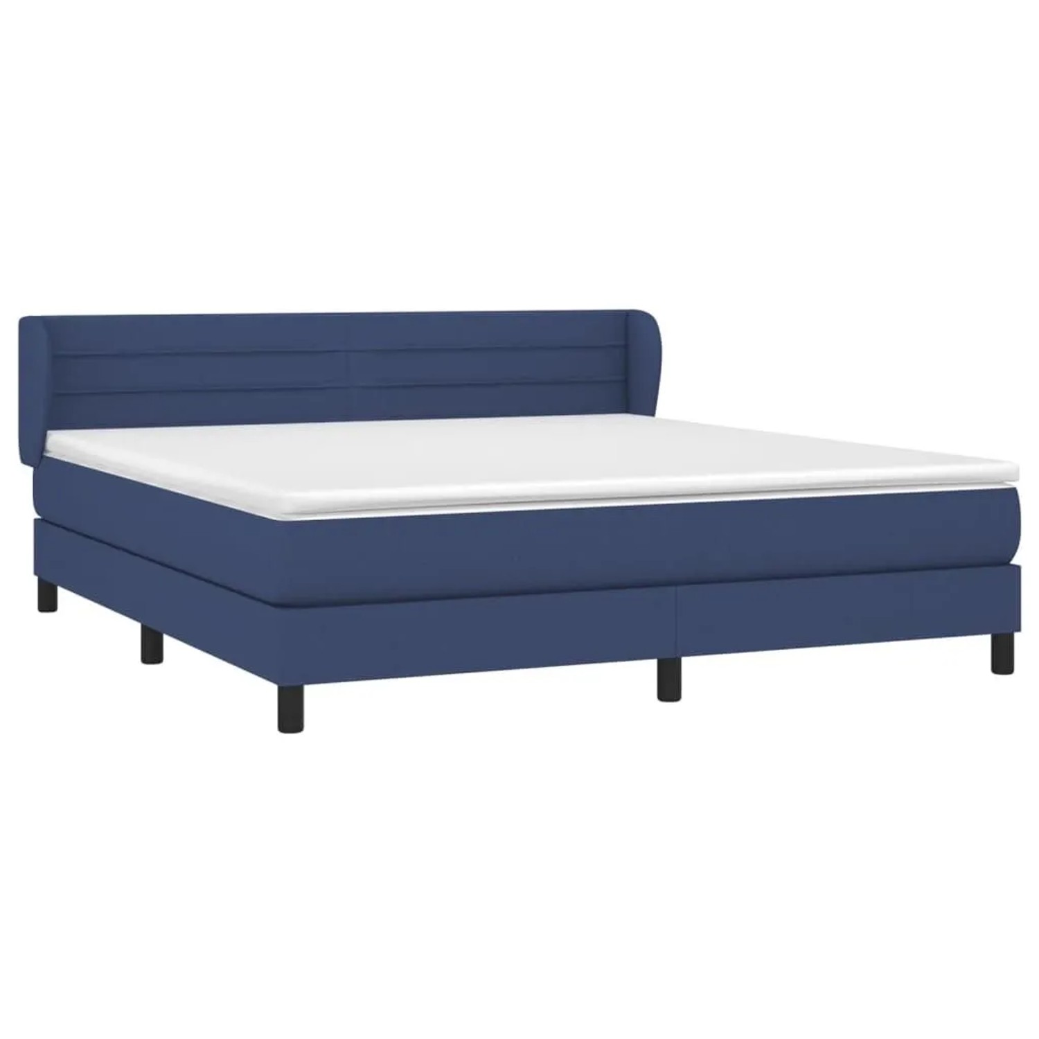 vidaXL Boxspringbett mit Matratze Blau 180x200 cm Stoff 3126347