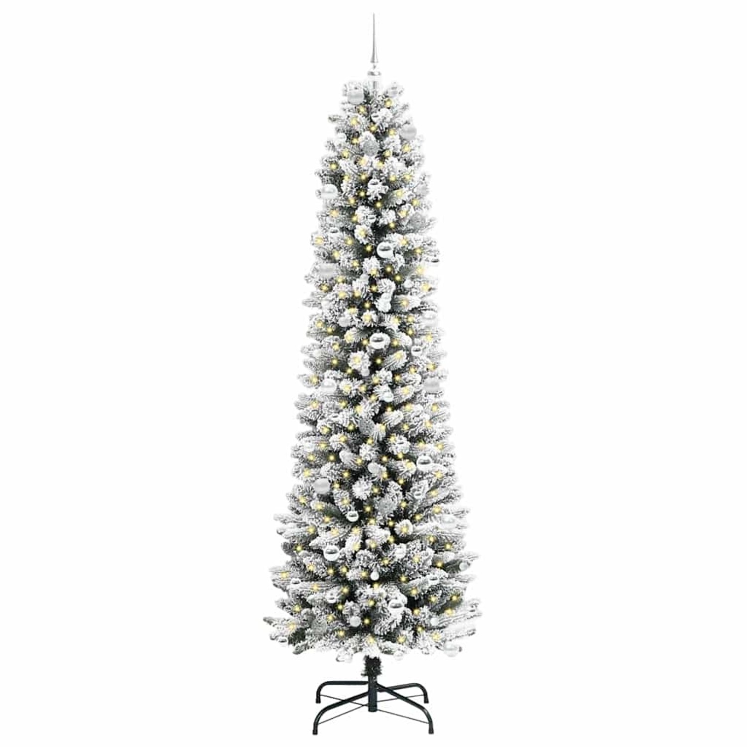 vidaXL Künstlicher Weihnachtsbaum mit 300 LEDs Grün und Weiß 240 cm 3396134
