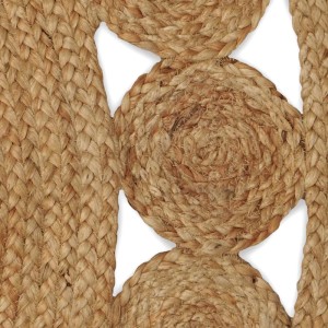 Runder vidaXL Teppich aus Jute, Natur, Ø 120 cm. Moderner Look für Wohnzimmer und mehr.