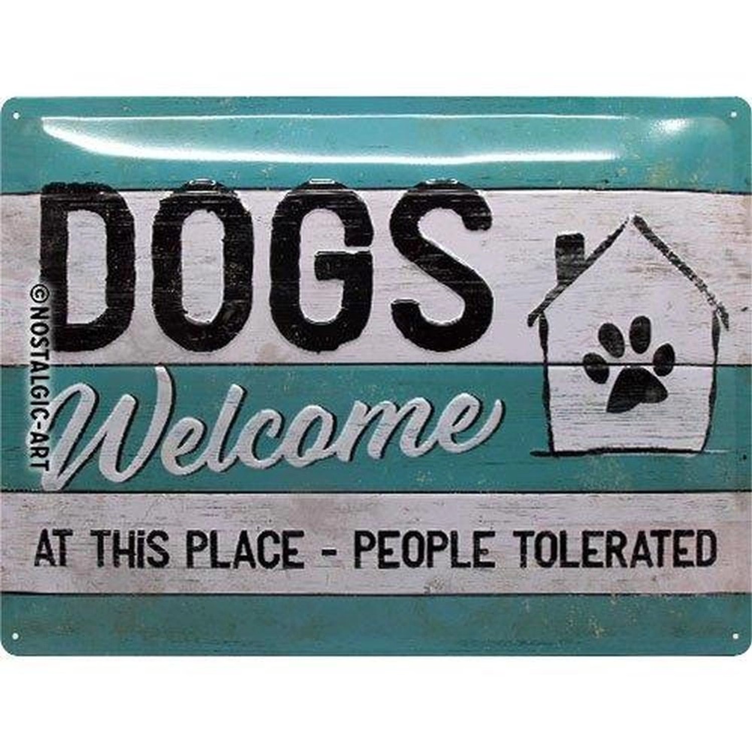 Nostalgic-Art Blechschild 30 x 40 cm - PfotenSchild - Dogs Welcome günstig online kaufen