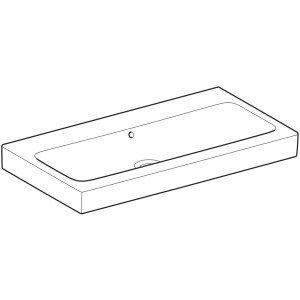 Weißes Geberit iCon Waschbecken, 90 cm breit, mit Überlauf. Modernes Design für Ihr Badezimmer.