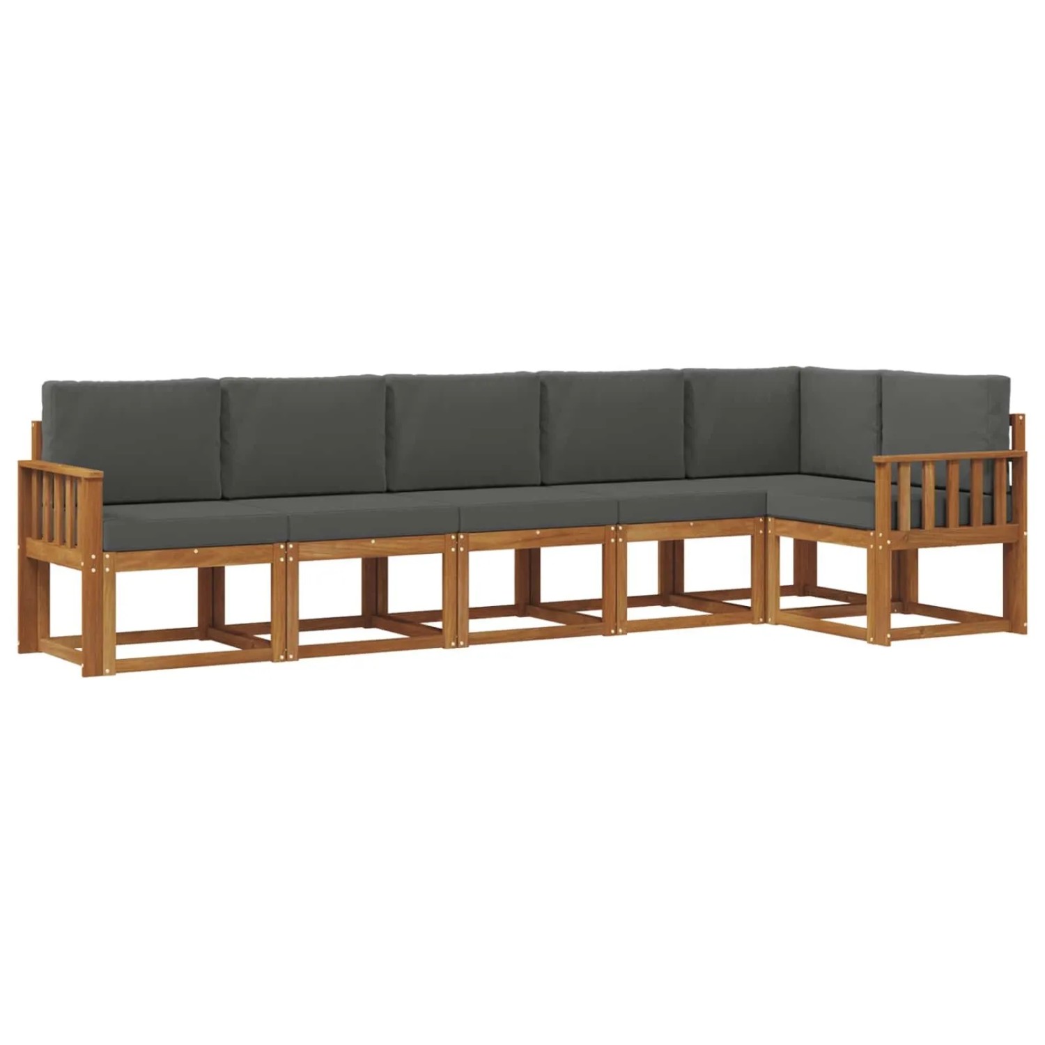 vidaXL Outdoor-Sofagarnitur mit Kissen 6 Stk Natur und Anthrazit 3366460