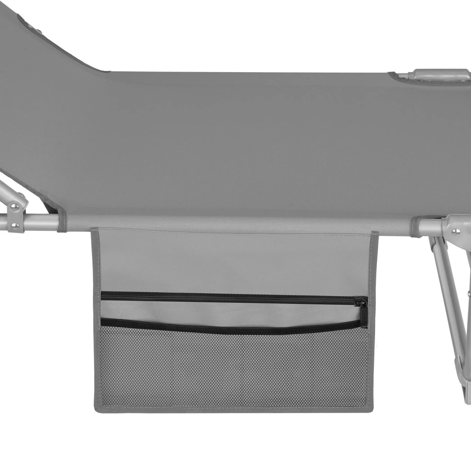 Tectake Sonnenliege Chloé Klappbar  Stufenlos Verstellbares Sonnendach  161 x 68 x 111 cm Grau_9