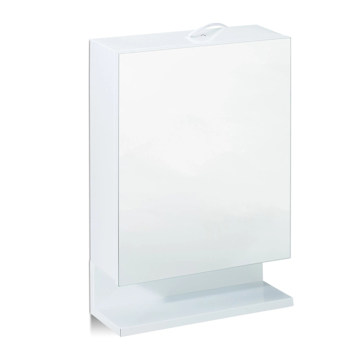 Relaxdays Badspiegelschrank Stahl Weiß Mit Steckdose 55 x 35 x 12 cm 4,5 kg