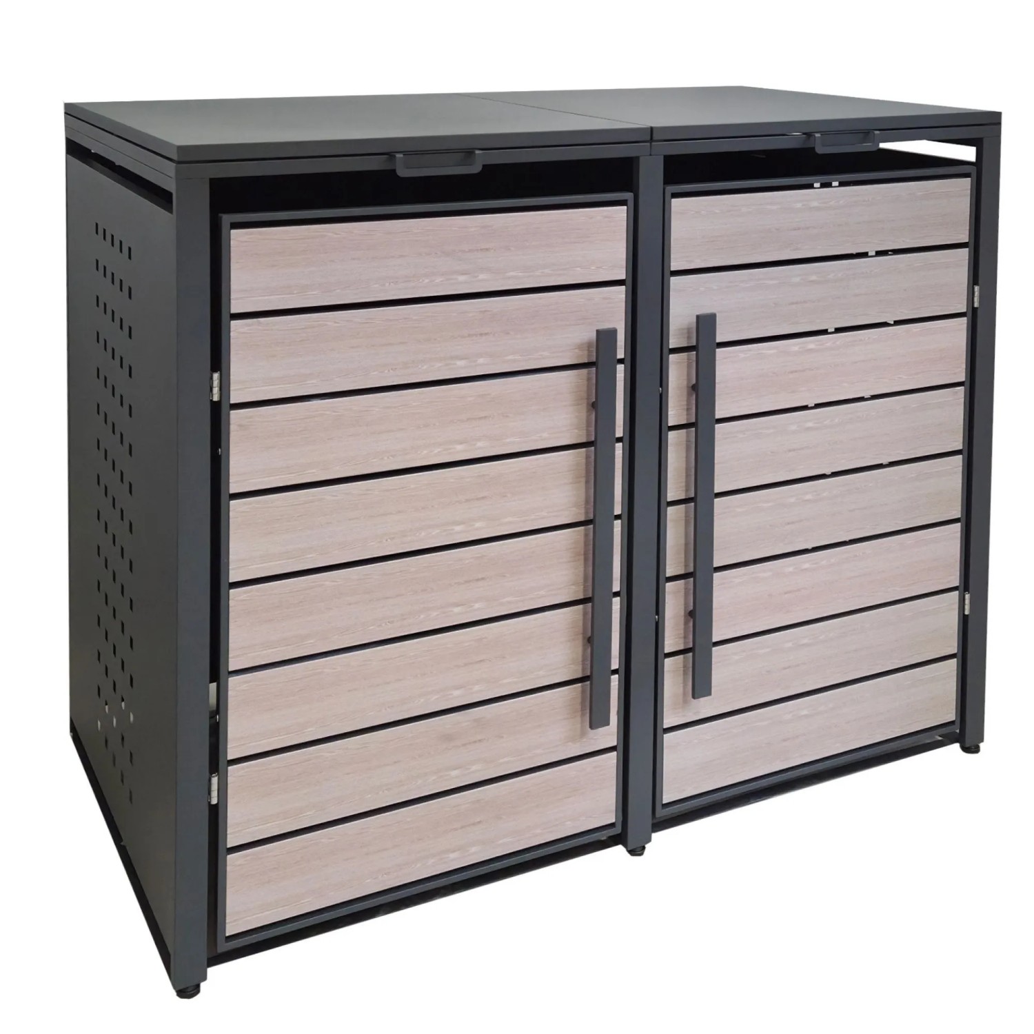 osoltus BoxyWood2 Mülltonnenbox Inkl Gasdruckfedern B 132cm H 118 Cm Anthrazit