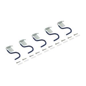 5 LUX Gerätehaken Classic mit PVC-Beschichtung und Schrauben zur Wandmontage.