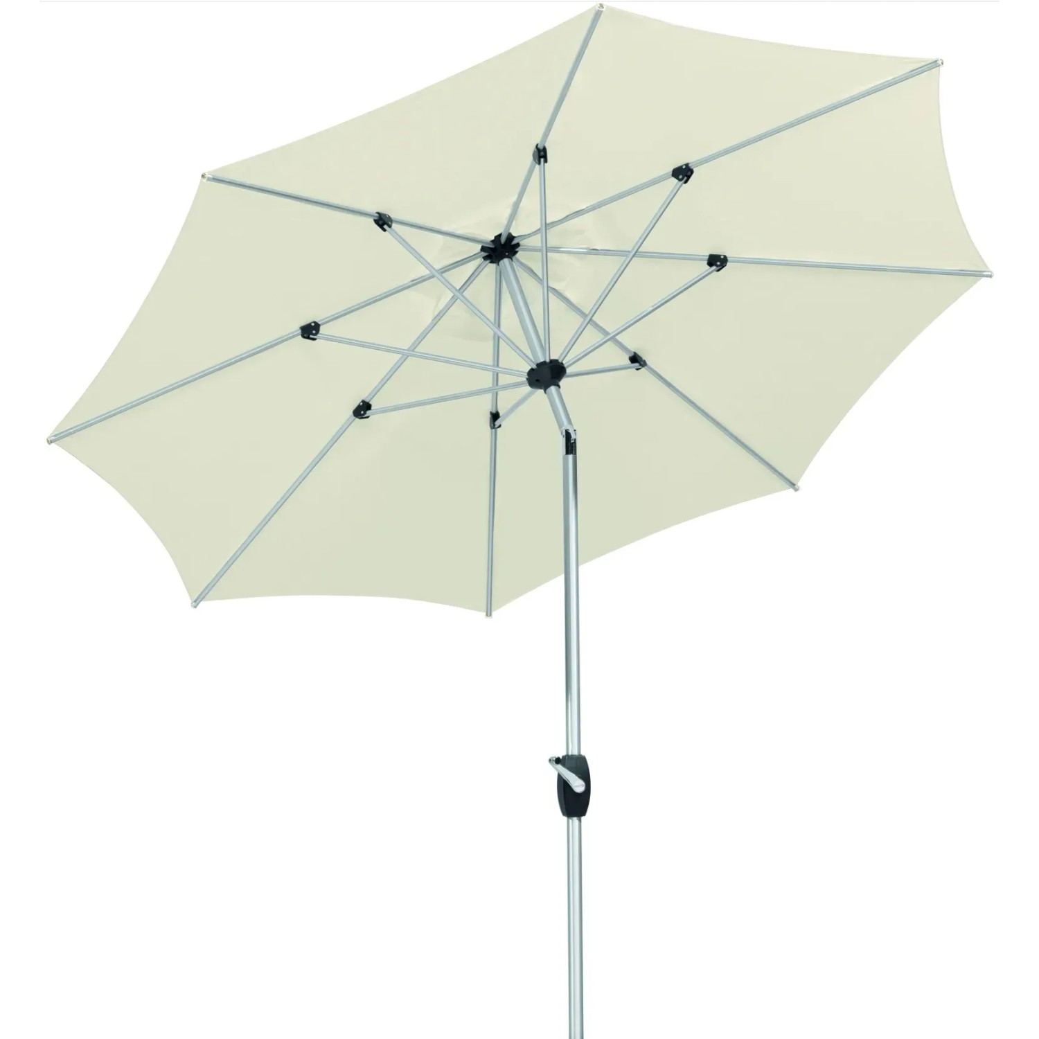 Schneider Marktschirm Venedig, Ø 270 cm, natur, mit Kurbelmechanik. Sonnenschirm für Garten und Balkon.