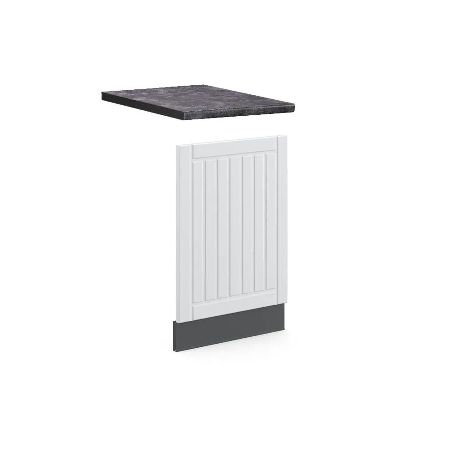 Vicco Frontblende Fame-Line Weiß Landhaus Anthrazit 45 cm AP Anthrazit