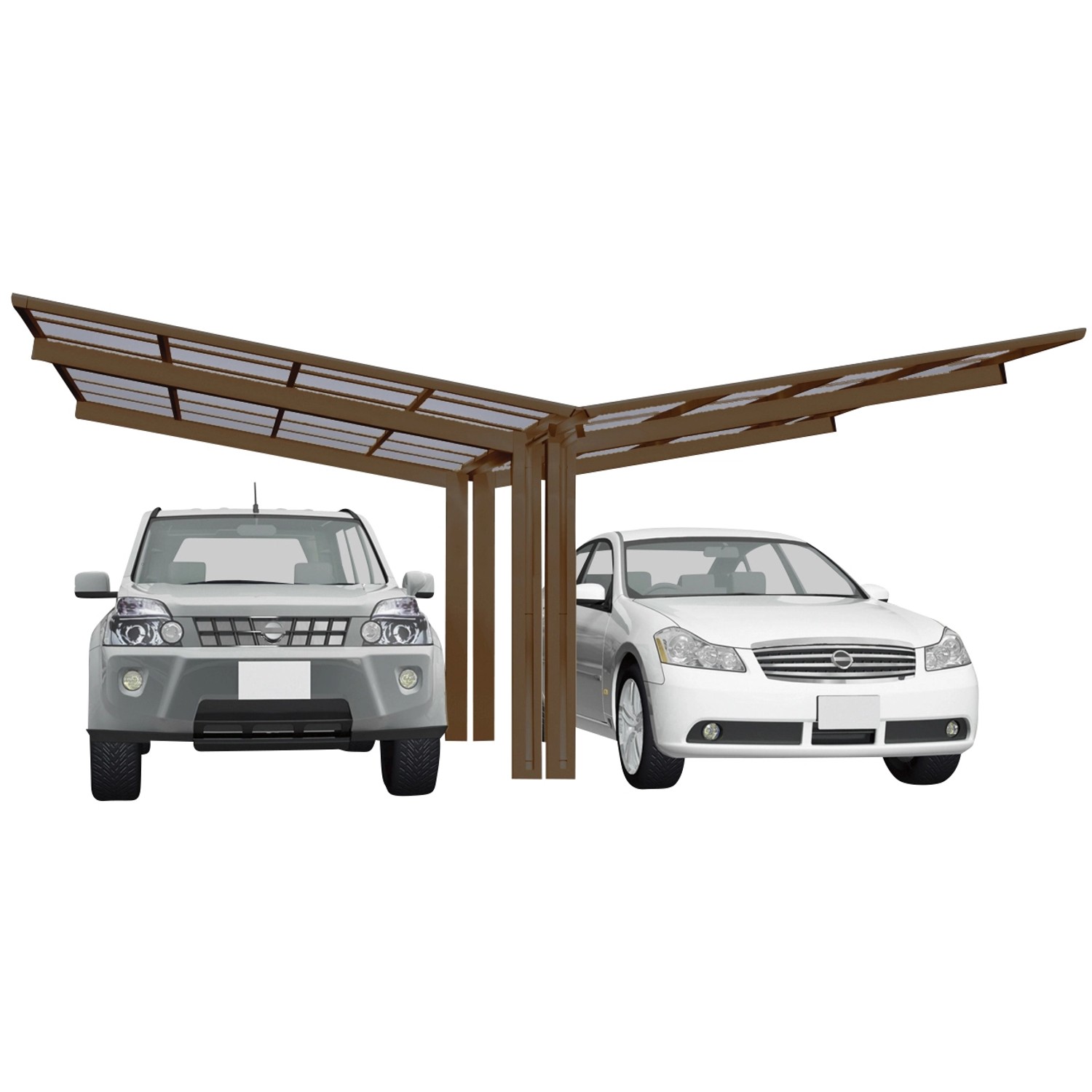 Ximax Alu Doppelcarport Linea Typ 80 Bronze 548 x 495 cm Sonderfertigung