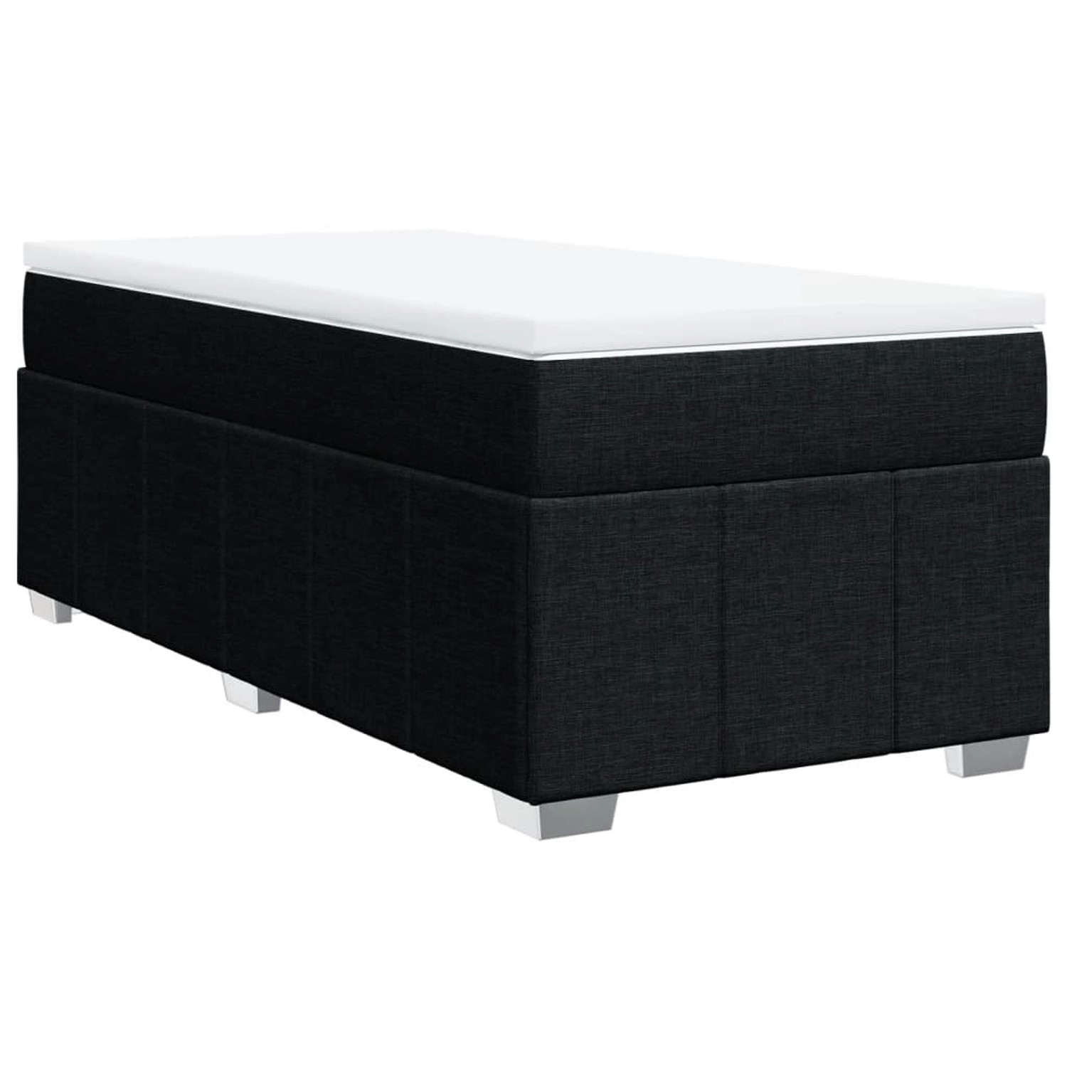 vidaXL Boxspringbett mit Matratze Schwarz 90x200 cm Stoff 3285444 günstig online kaufen