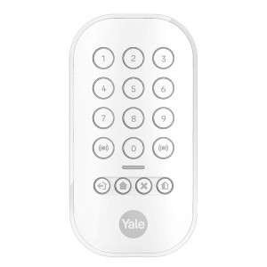 Weißes Yale Tastenfeld zur Alarmschaltung für das Smart Alarm System.