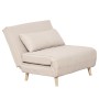 Verstellbares HOMCOM Einzelsofa in Beige mit Kissen und Holzfüßen.