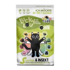 Lucky Lou Katzen-Trockenfutter Adult Geflügel & Insekt, 750g Packung.