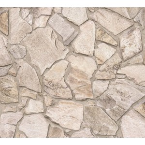 Bricoflor Vliestapete in 3D Optik mit Bruchsteinmuster in Beige und Grau. Steintapete für Wohnräume.