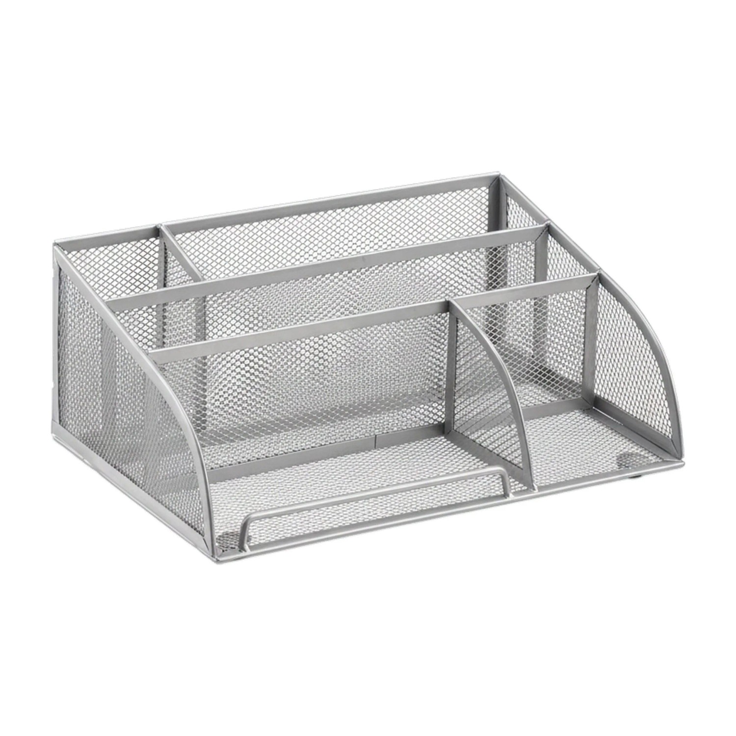 Relaxdays Schreibtischorganizer 5 Ablagen Metall Silber Rutschfest 10,5 cm x 25,5 cm x 18 cm 0,5 kg