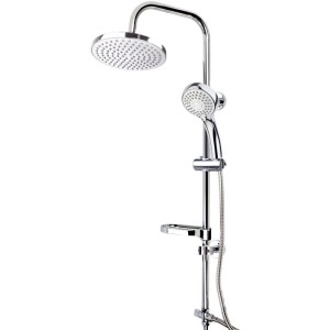 Euroshowers Duschsystem Flipper in Chrom, 99 cm, mit Kopf- und Handbrause. Modernes Design für Duschen.