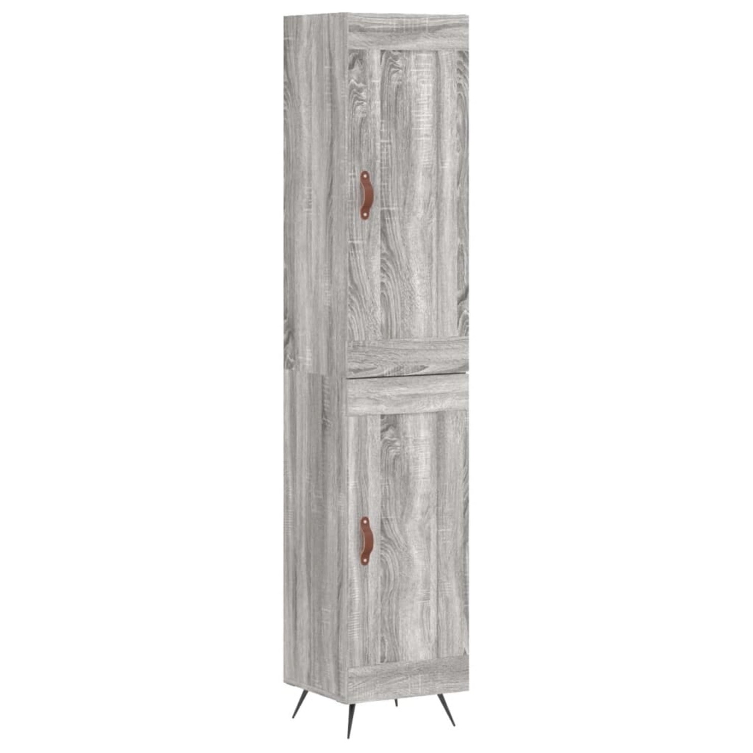 vidaXL Highboard Grau Sonoma 34,5x34x180 cm Holzwerkstoff 3200431 günstig online kaufen