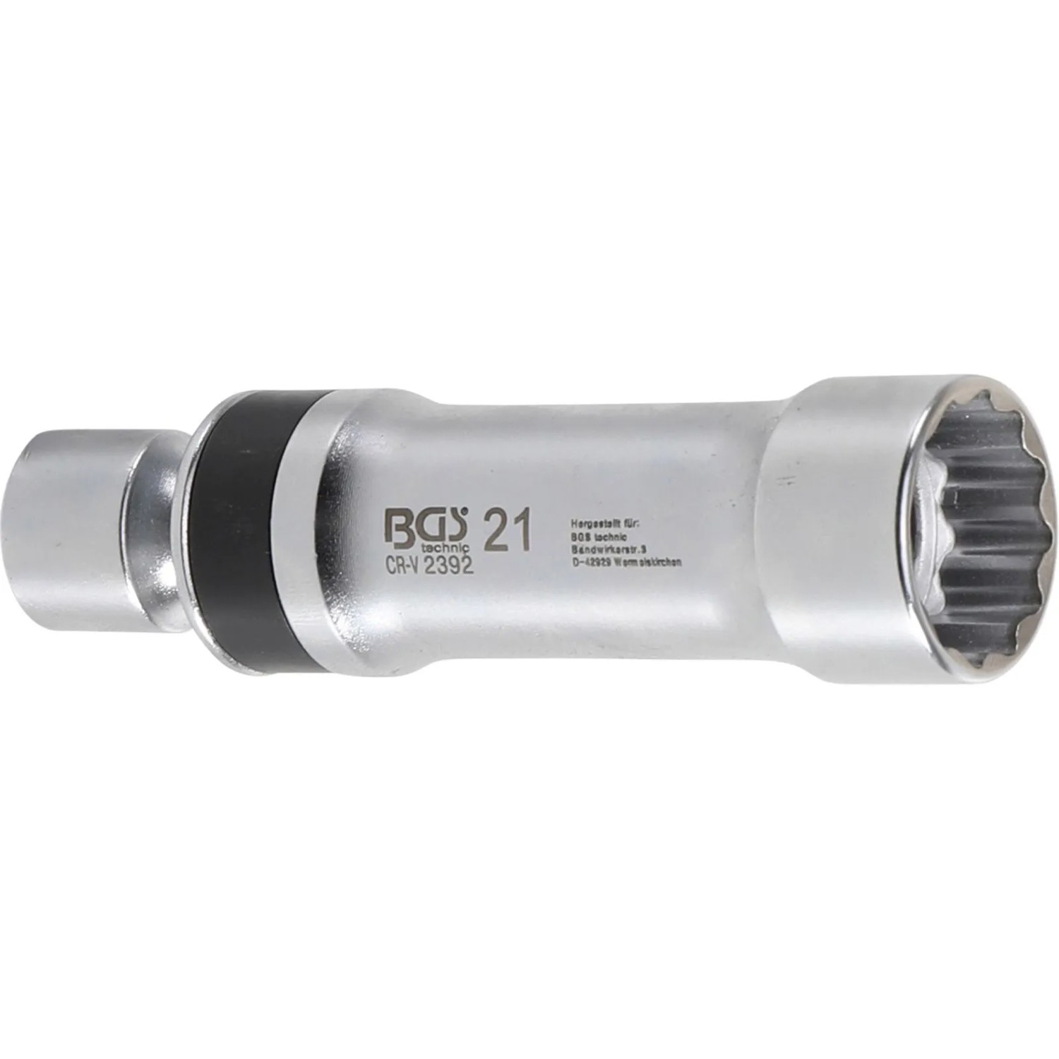 BGS Zündkerzen Gelenkeinsatz Zwölfkant Mit Haltefeder Antrieb Innenvierkant 10 Mm  3 8 Zoll  SW 21 Mm 2392