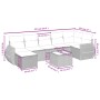 Beige 8-tlg. vidaXL Garten-Sofagarnitur aus Rattan mit Kissen. Gartenmöbel-Set mit Tisch und Hockern.
