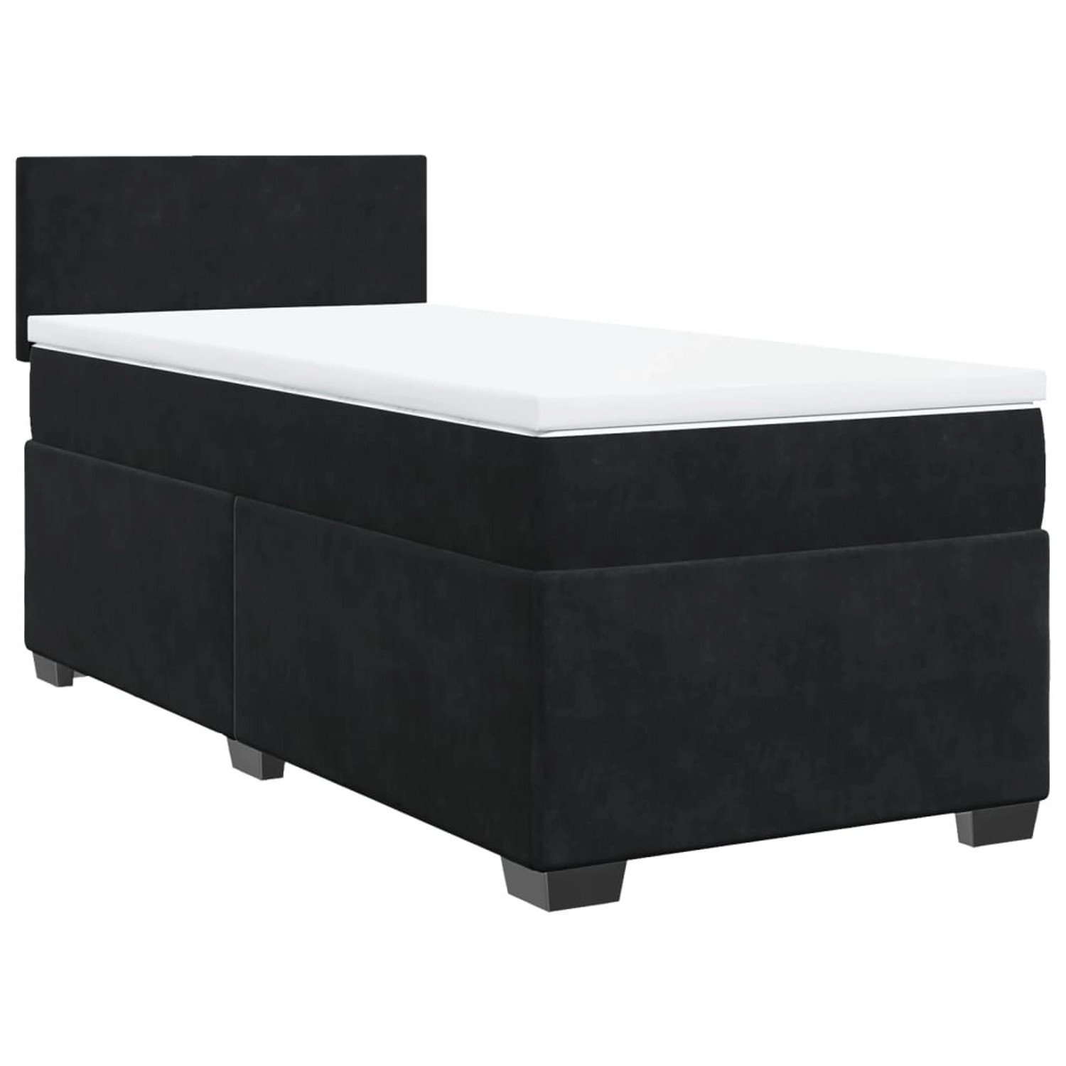 vidaXL Boxspringbett mit Matratze Schwarz 90x190 cm Samt2101800 günstig online kaufen